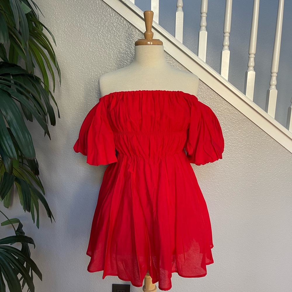 Princess Polly Red Off-Shoulder Mini Dress